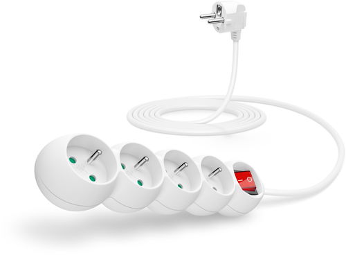 CONNECT IT predlžovací 230 V, 4 zásuvky + vypínač, 3 m, biely - Predlžovací kábel - Hlavný obrázok