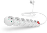 CONNECT IT 230V extension, 6 sockets + switch, 2m, white - Extension Cable