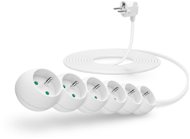 CONNECT IT Power extension cord 230V, 6 sockets, 5m, white - Extension Cable