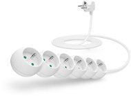 CONNECT IT Power extension cord 230V, 6 sockets, 3m, white - Extension Cable