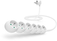 CONNECT IT Power extension cord 230V, 6 sockets, 2m, white - Extension Cable