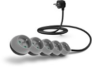 CONNECT IT Power extension cord 230V, 5 sockets, 2m, grey - Extension Cable