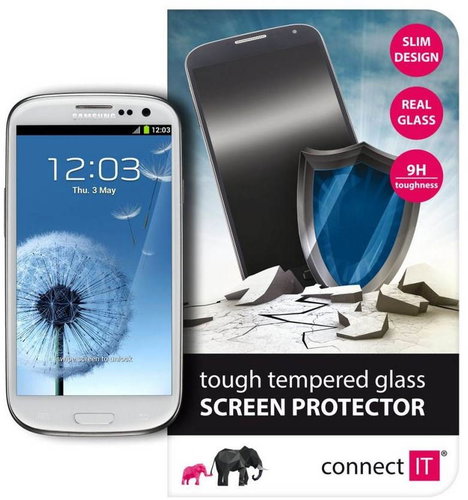 CONNECT IT Tempered Glass for Samsung Galaxy S3 Main image CONNECT IT Tempered Glass for Samsung Galaxy S3 - Glass Screen Protector - Main image