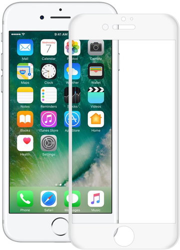 CONNECT IT Glass Shield 3D FULL COVER for iPhone 7 and iPhone 8, white - Glass Screen Protector - Main image