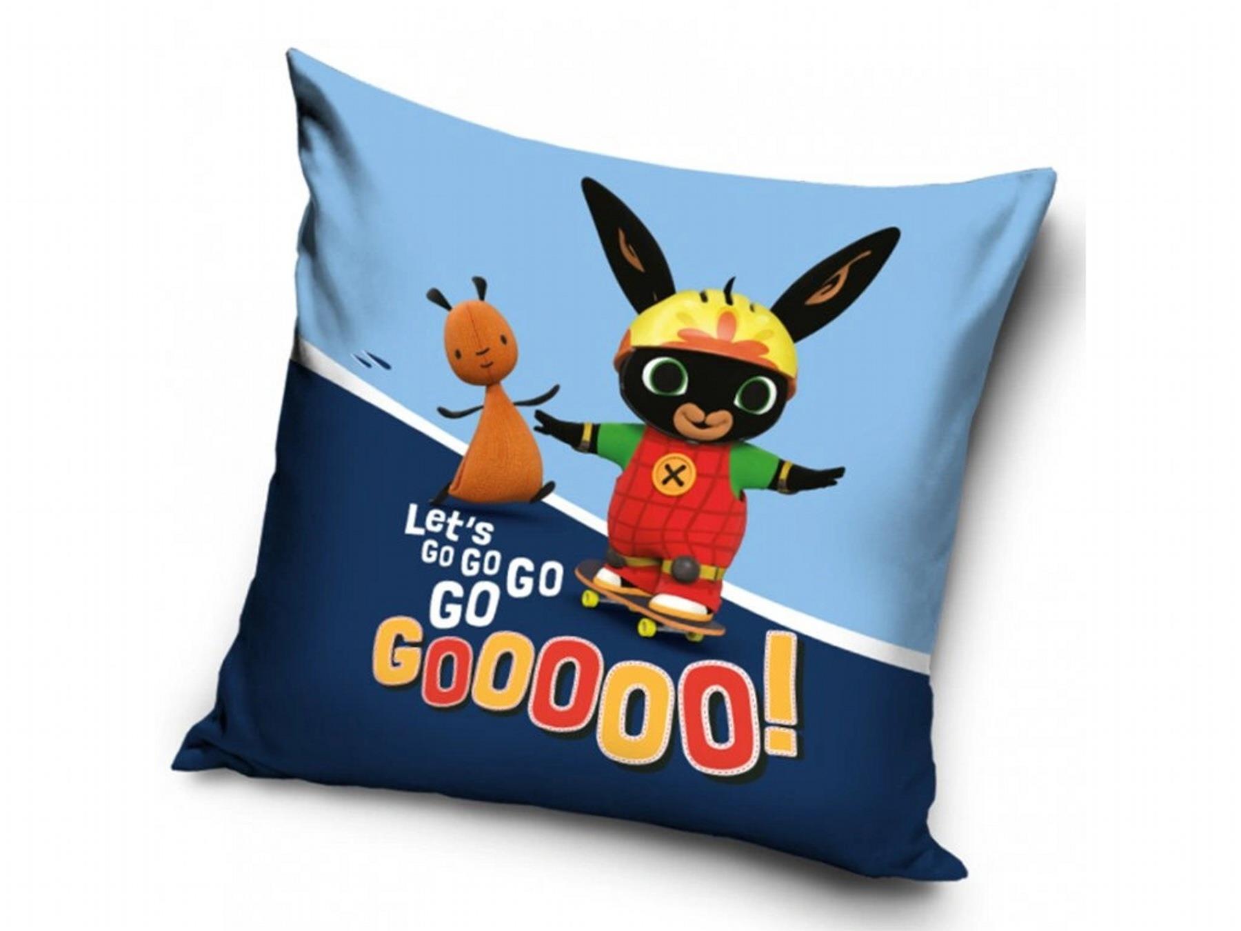 CARBOTEX Bing nyuszi és Flop Lets Go! párna, 40×40 cm