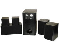 REPRO Genius Home Theater SW-5.1 HT černé (black), 45W sub, 4x 15W sat, 15W cent. - dřevěné - Reproduktor