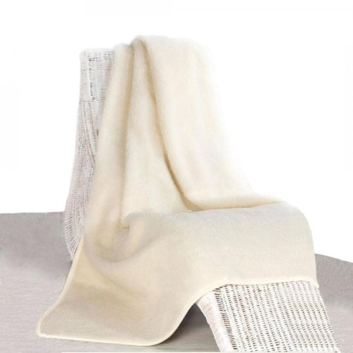 French blanket made of Merino wool single layer natural - 200 x 220 cm - Blanket - Main image