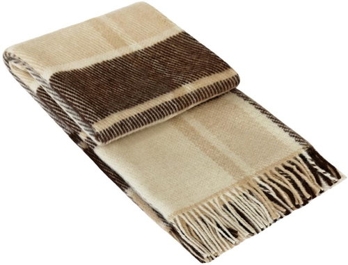 Knitted blanket Zealandia from Merino wool brown cube - 140 x 200 cm - Blanket - Main image