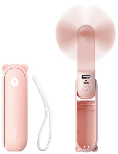 Jisulife Life8 USB-C handheld fan / Power Bank 2000 mAh, pink - Fan - Main image
