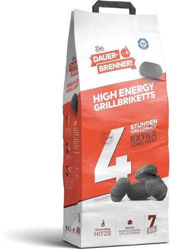 Dauerbrenner barbecue briquettes, 7 kg bag - BBQ Briquettes - Main image