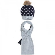 Mayoral children's knitted hat and scarf set, size 1 - grey blue - Baby Health Check Kit