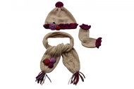 Mayoral girls hat - scarf - gloves - beige - Baby Health Check Kit