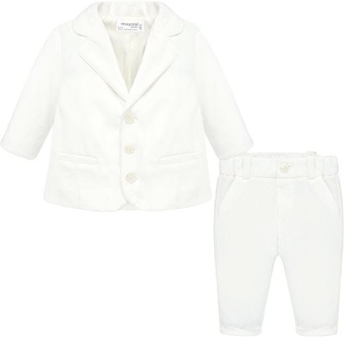 MAYORAL boys set jacket, trousers fleece white - 55 cm - Baby Clothing Set - Main image