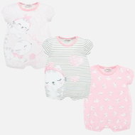MAYORAL girls set 3pcs - overal with short sleeves Kitty - pink - Baby Romper