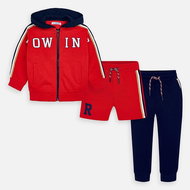 MAYORAL boys set - hoodie, sweatpants and shorts - red, dark blue - 104 cm - Clothes Set