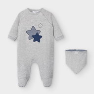 MAYORAL boys set overalls stars and bib grey - Baby Clothing Set