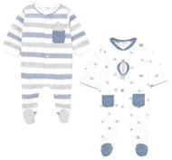 MAYORAL boys set 2pcs overalls DR stripe and stars, blue/white - 65 cm - Baby Romper