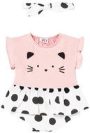 MAYORAL girls body with skirt and headband with polka dots, pink/white/black - Baby Clothing Set