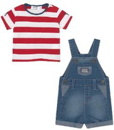 MAYORAL boys set 2pcs lacquer denim shorts and T-shirt KR, blue/red/white - 70 cm - Baby Clothing Set