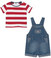 MAYORAL boys set 2pcs lacquer denim shorts and t-shirt KR, blue/red/white - Baby Clothing Set
