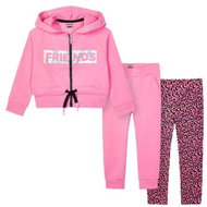 MAYORAL girls set 3pcs sweatshirt and sweatpants, pink / black - 128 cm - Clothes Set