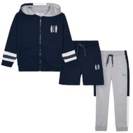 MAYORAL boys set 3pcs sweatshirt, sweatpants and shorts, dark blue/grey - Clothes Set