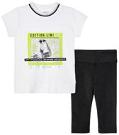MAYORAL girls set 2pcs t-shirt KR and shiny leggings, white/black - 122 cm - Clothes Set