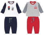 MAYORAL boys set 4 pcs sweatpants and T-shirt DR, red/blue/white/grey - 70 cm - Baby Clothing Set