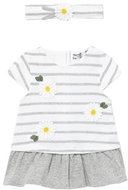 MAYORAL girls striped dress with headband daisy, white/grey - 75 cm - Baby Clothing Set