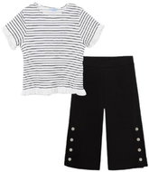 MAYORAL girls set of trousers and T-shirt KR, white/black - 140 cm - Clothes Set