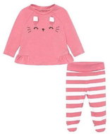MAYORAL girls set 2pcs t-shirt DR and half-socks with ears, pink/white - 65 cm - Baby Clothing Set