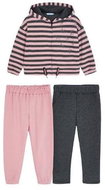 MAYORAL girls tracksuit 3pcs stars, stripes pink, grey - Tracksuit set