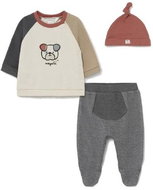 MAYORAL boys set T-shirt, half-socks, cap doggy beige, grey - 80 cm - Baby Clothing Set