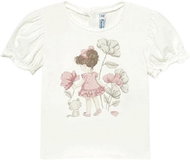 MAYORAL girls t-shirt KR girl with cat, cream - 92 cm - Baby T-shirt