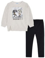 MAYORAL girls set sweatshirt, leggings Rain beige, grey - 134 cm - Clothes Set