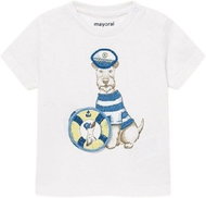 MAYORAL boys t-shirt KR dog sailor, white/blue - 86 cm - Baby T-shirt