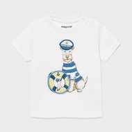 MAYORAL boys t-shirt KR dog sailor, white/blue - Baby T-shirt