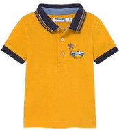 MAYORAL boys polo shirt with collar, yellow/blue - Baby Shirt