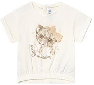 MAYORAL girls t-shirt KR tiger with bow, beige - Baby T-shirt