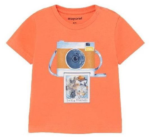 MAYORAL boys T-shirt KR with camera, orange - 98 cm - Baby T-shirt - Main image