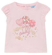 MAYORAL girls t-shirt KR with lollipops, light pink - 98 cm - Baby T-shirt