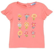 MAYORAL girls t-shirt KR with flowers, pink - 92 cm - Baby T-shirt