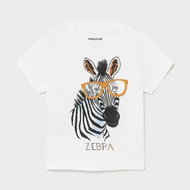 MAYORAL boys t-shirt KR zebra in glasses, white - Baby T-shirt