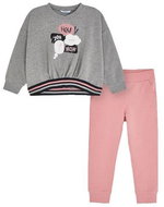MAYORAL girls set T-shirt, sweatpants Hey you. wow grey, pink - 104 cm - Clothes Set