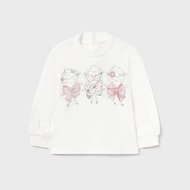 MAYORAL girls t-shirt sheep with bows beige - 92 cm - Baby T-shirt