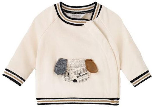 MAYORAL boy's sweatshirt with side fastening beige - 70 cm - Baby Sweatshirt - Main image