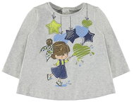 MAYORAL girls T-shirt DR painter grey - 86 cm - Baby T-shirt