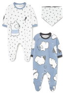 MAYORAL boys set 2pcs overalls + bibs letters white, blue - Baby Clothing Set