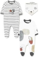 MAYORAL boys set 2pcs overalls + bib stripes white - 70 cm - Baby Clothing Set