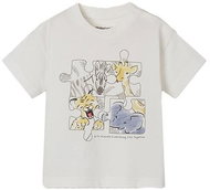 MAYORAL boys t-shirt KR puzzle animals beige - 80 cm - Baby T-shirt